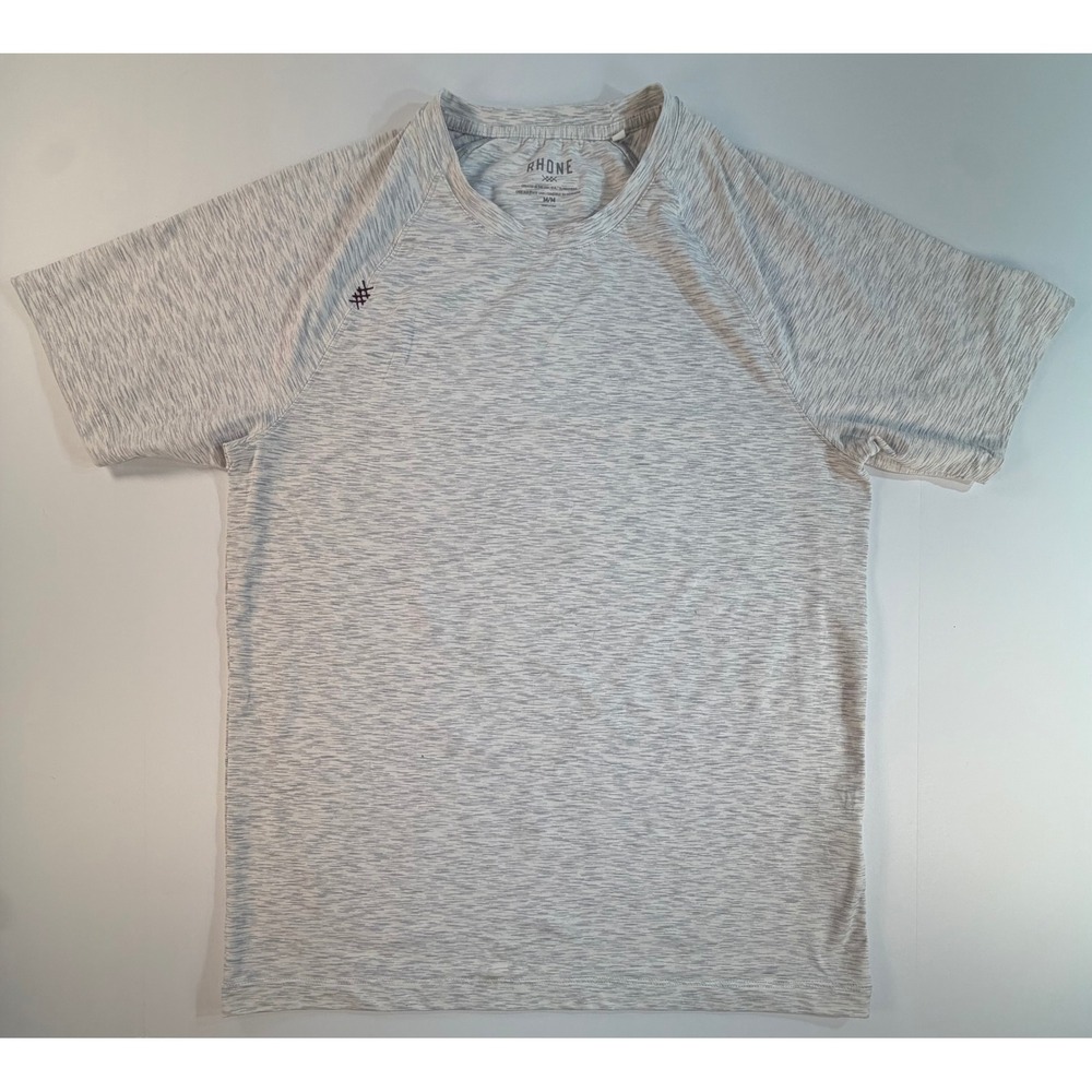 Rhone Reign Short Sleeve Training Shirt Mens Medium Gray Heather Space Dye Tee